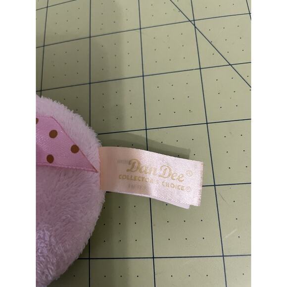 Dan Dee Baby Rattle Brown Bunny Rabbit Pink Circle Polka Dot Plush Easter Toy - Picture 4 of 6